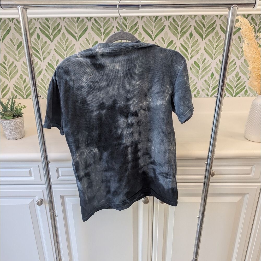 Liquid Blue Kiss Band Tee Small Y2K Ricker Chick 90 Tie Dye Gray Blue Relaxed - Picture 11 of 11